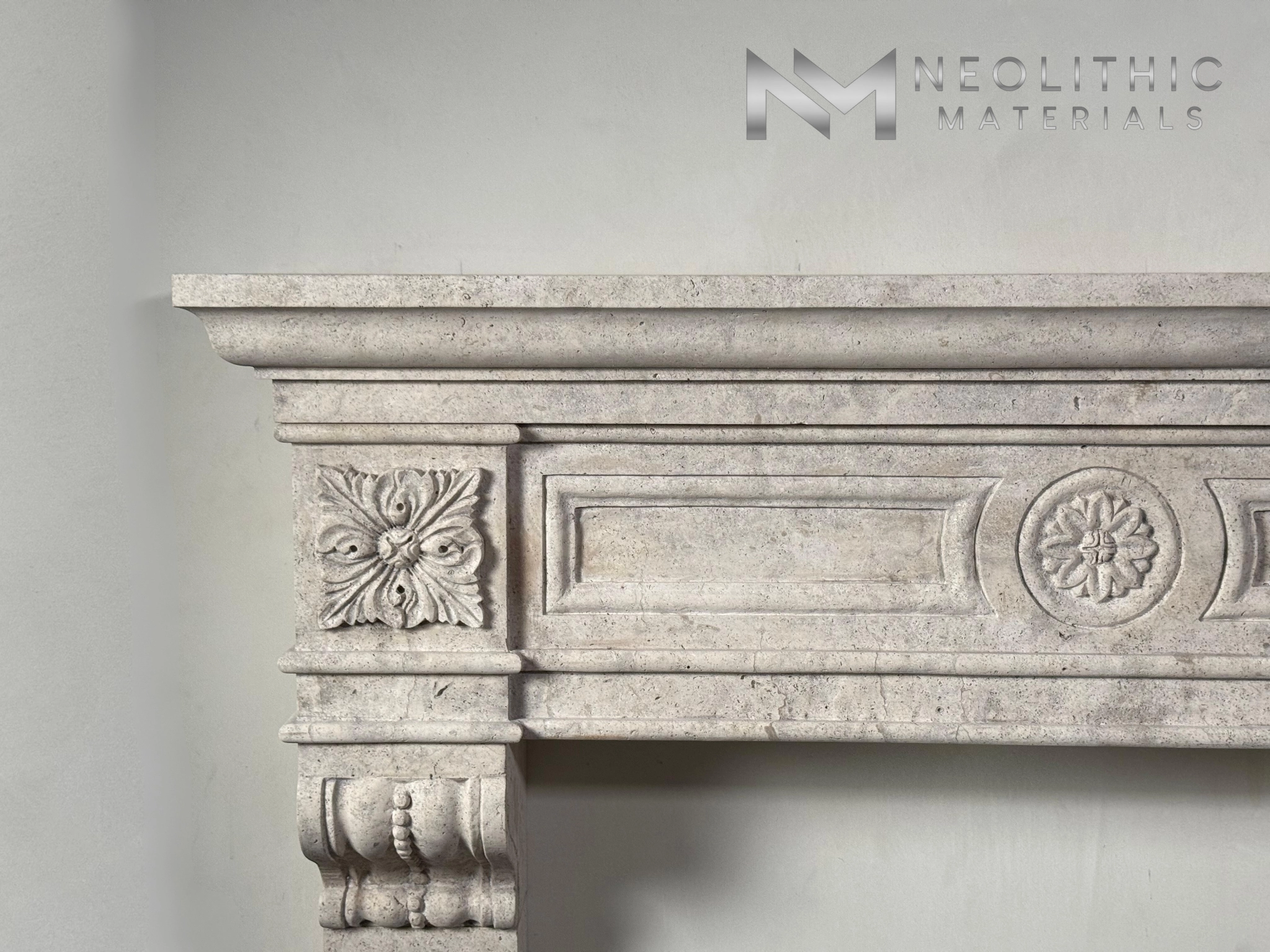 Limestone Fireplace Mantel - Image 6